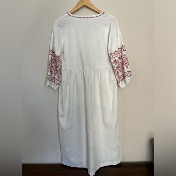 Madewell Embroidered-Sleeve Popover Midi Dress - Picture 11 of 15